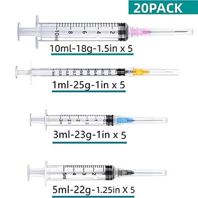 1ml Syringe with Needle-25G 1 Inch Needle, Individual Package-Pack of 20 -  Yahoo Shopping