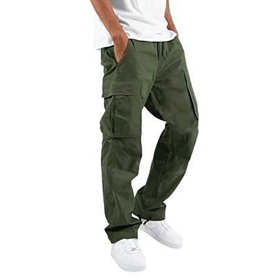 Men's Hiking Cargo Pants Drawstring Joggers Sweatpants Work Sports ...