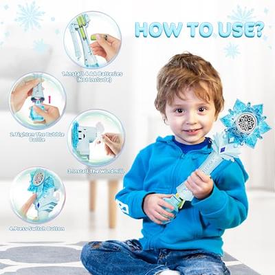  Bubble Solution & Wand:2 Pack Non Toxic Mix & Wands - Makes  Long Lasting Bubbles for Kids! Bubble Refill Solution Winter Toys & Frozen  Bubbles Snow Toys for Kids - Outside