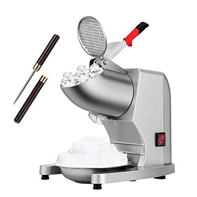 VEVOR 110V Electric Ice Shaver Crusher,300W 1450 RPM Snow Cone Maker Machine with Dual Stainless Steel Blades 210LB/H, Shaved Ice Machine with Ice