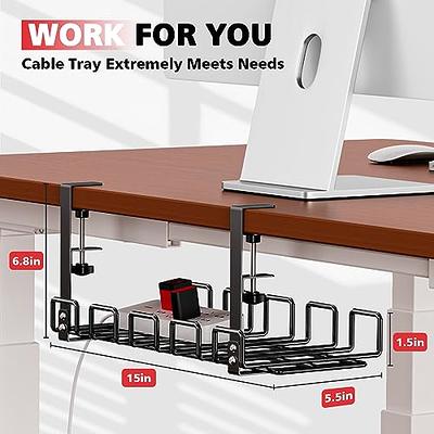 EVEO Cable Management Under Desk Kit - Under Desk Cable Management Cord  Cover, Cable Hider Cord Management Under Desk Cable Organizer Easy to  Install