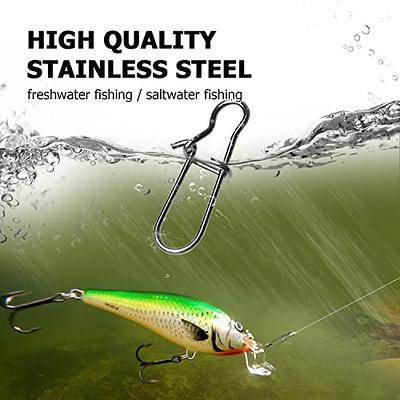 150PCS Fly Fishing Snap Hook Clips Quick Change Stainless 5 Sizes