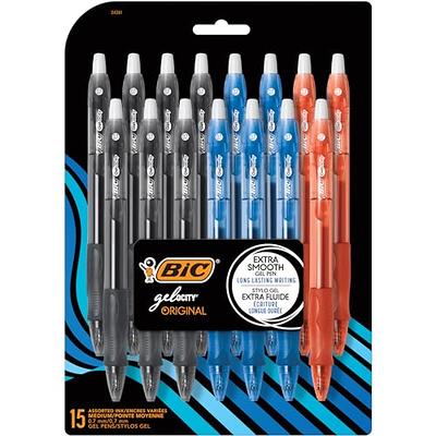 BIC Gel-ocity Retractable Gel Pen, Medium Point (0.7mm), Assorted Colors,  Comfortable, Contoured Grip, color gel pens (15 count) - Yahoo Shopping