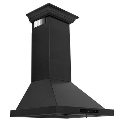 SNDOAS Range Hood Black,Wall Mounted Range Hood 30 Inches,Black Kitchen Hoods with Touch Controls,Stainless Steel Range Hood in Black Painted,Black