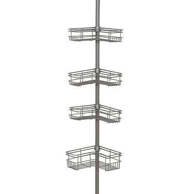 Zenna Home 4-Tier Satin Nickel Finish Tension Corner Pole Caddy, Grey -  Yahoo Shopping