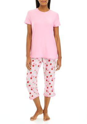 Women's Sleepwell Printed Knit Capri Pajama Pant Made with Temperature  Regulating Technology