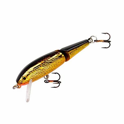 Rebel Lures Jointed Minnow Crankbait Fishing Lure, Gold/Black, 1 7