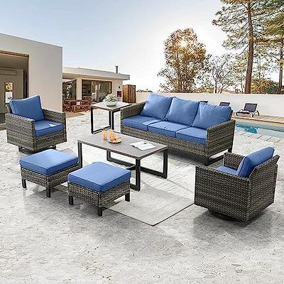 Homrest Outdoor Ratten Lounge Chair with Removable Cushion