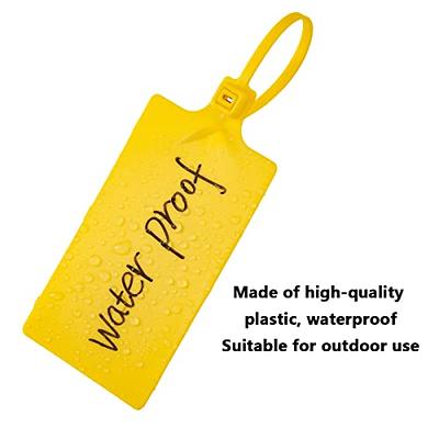 100 Pieces 4 3/4 x 2 3/8 Plastic Shipping Tags with Wires Blank Labeling  Tags Waterproof Hang Tags with Reinforcement Hole Durable Wire Tags Labels