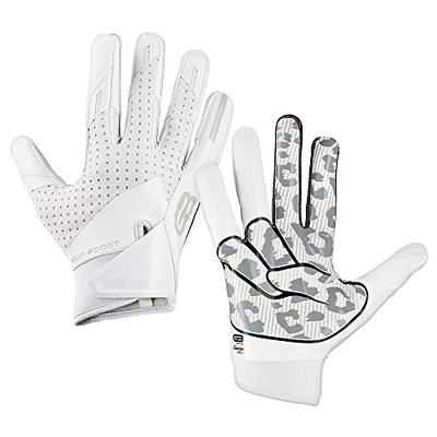 Grip Boost Cheetah Stealth 5.0 Football Gloves - Adult Sizes, White Cheetah / Medium