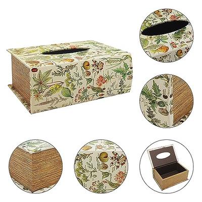  Crafted Classical Retro Wooden Antique Book Tissue Box