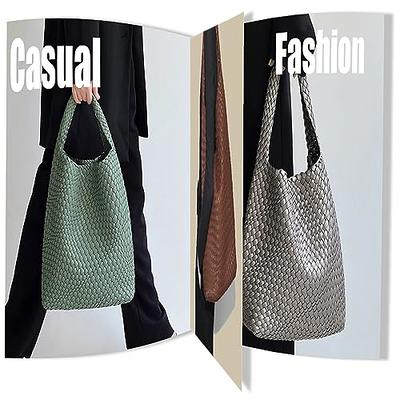 Women's Hand-Woven Leather Tote Shoulder Bag