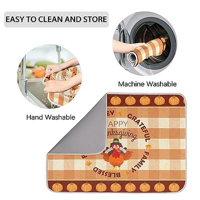 Thanksgiving Day Dish Drying Mat Washable Drying Mat Turkey Dish Pads  Absorbent Dish Drainer Mat for Home Dishes Kitchen Counter Sink Dining Table,16x18  inch - Yahoo Shopping