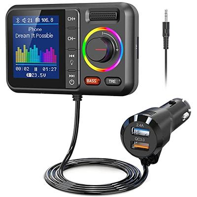 Vehicle Bluetooth 5.0 FM Transmitter for Music Streaming, Charging and  Hands-Free Calling