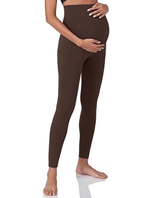 Enerful Women's Maternity Workout Leggings Over The Belly Pregnancy Active  Wear Athletic Yoga Pants with Pockets 2PCS Black Dark Brown Large - Yahoo  Shopping