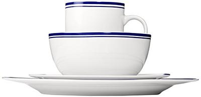 Basics 16-Piece Porcelain Kitchen Dinnerware Set with Plates, Bowls  and Mugs, Service for 4 - White