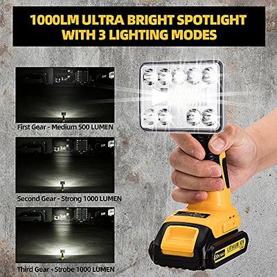 Flashlight for Dewalt 20v Tools For Dewalt Light, WaxPar 9W 1000LM