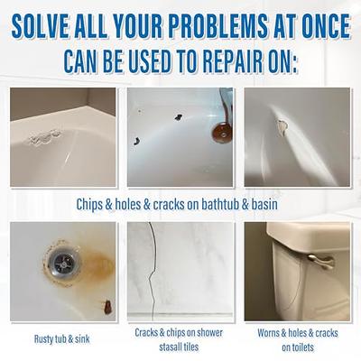 Bath White Enamel Repair Kit Fix Scratch Crack Chip Ceramic Sink