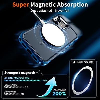 SUPFINE Magnetic for iPhone 12 Case/iPhone 12 Pro Case, [Compatible with  MagSafe] [10 FT Military Grade Drop Protection] 2X [Tempered Glass Screen