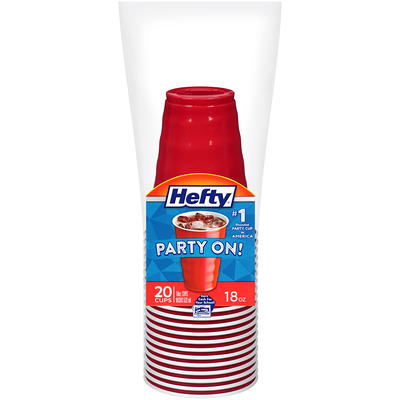 Hefty Party on Disposable Plastic Cups, Blue, 18 Ounce, 120 Count