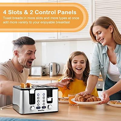 SEEDEEM Toaster 4 Slice, Long Slot Toaster with LCD Display Touch Buttons,  7 Shade Settings, 6 Bread Selection, Stainless Steel Toaster for Bagel