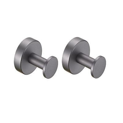 BWE Round Bathroom Robe Hook and Towel Hook in Brushed Nickel (2