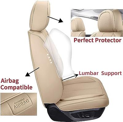 Coverado Front Seat Covers 2 Pieces Waterproof Nappa Leather Auto Seat Protectors Car Accessories Universal Fit for Most Sedans SUV Pick-Up Truck Blac