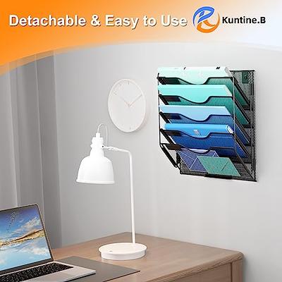  Kuntine.B 7-Tier Hanging File Organizer Vertical Wall File  Organizer Wall File Holder, Mesh Magazine Rack Mail Document Organizer for  Office School Home : Office Products