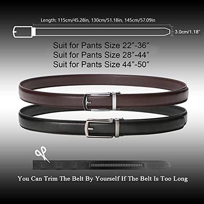 WERFORU Leather Ratchet Dress Belt for Men Perfect Fit Waist Size up to 50  inches with Automatic Buckle