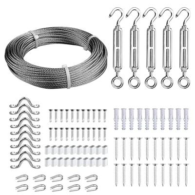 Muzata 5Pack M4 Hook and Eye Turnbuckle for Cable Wire Rope Tension Heavy  Duty T304 Stainless Steel for DIY String Light Picture Hanging Tension Wire