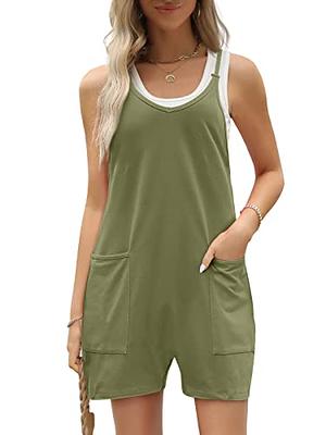 AUTOMET Womens Jumpsuits Dressy Summer Outfits 2024 Casual Sleeveless Wide  Leg Long Pants Romper Fashion Clothes