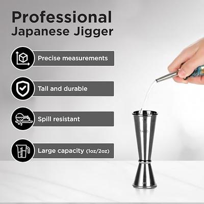 Double Clear Plastic Japanese Style Jigger, Cocktail Measuring Shot Glasses  Drink Spirit Measure Cup for Bar Party Kitchen Tool - Transparent 