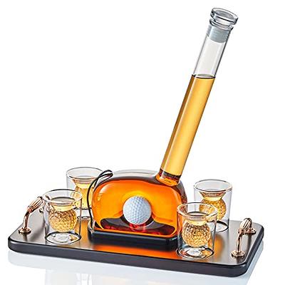 Whiskey Decanter Set Transparent Creative with 2 Glasses,Gifts for  Men,Whiskey Flask Carafe Decanter with 4 Whiskey Stones & Tong,Whiskey  Carafe for