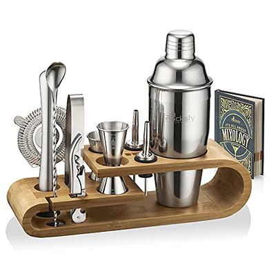 Semderm Cocktail Shaker Set Mixology Bartender Kit with Bamboo Stand |  26-Piece Cocktail Kit Bar Set with All Essential Bar Tools | Perfect  Cocktail