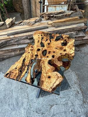 Custom live edge epoxy resin table, Black epoxy table, Dining room table,  Epoxy table living room table, Olive tree epoxy table