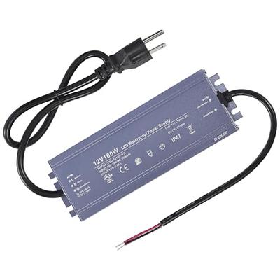 LLTOP LED Driver 100 Watts Waterproof IP67 Power Supply AC100-264V to 12V  DC 8.3A Low Voltage Transformer Ultra Thin Adapter for Outdoor LED Lights,  Computer Project 