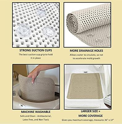 The Original Gorilla Grip Patented Shower and Bathtub Mat, 35x16, Long  Floor Mats with Suction Cups and Drainage Holes, Machine Washable and Soft  on