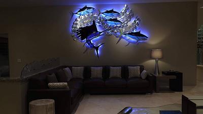 Exo-stencil Sailfish Tuna Blitz Original Handmade Metal Fish Wall Sculpture  - Yahoo Shopping