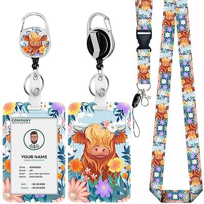 Highland Cow ID Badge Holder with Lanyard, Lanyards for ID Badges