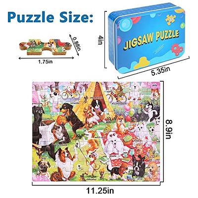 LELEMON 100 Pieces Spiderman Jigsaw Puzzles in a Metal Box for Kids Age for  4-8 Boys Girls Toy Puzzles Children Learning Educational Puzzles Toys