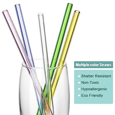 Weysat 100 Pcs Reusable Glass Straws Bulk, Glass Drinking Straws Smoothie  Straw for Milkshakes Tea Juice Cocktail (Colorful,8 x 200 mm)