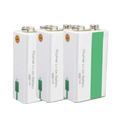 BOANV 4PCS 1300mAh 9V Rechargeable Batteries, 9V Rechargeable USB Lithium  Long Lasting Battery, with 2 in 1 Charging Cable, for Smoke Detectors