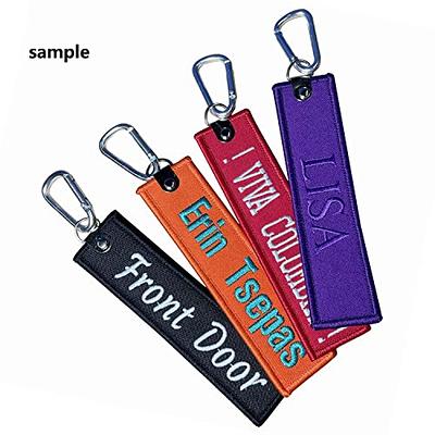 silkmilk Personalized Keychain,Customized any own text key tags  Embroidery-Carabiner Clips keyring, Aluminum Carabiner - Keychain Hook Clip  for luggage,crate,belt, gear, keyring (Red) - Yahoo Shopping