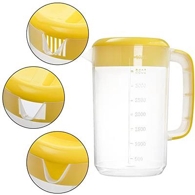 Beverage Pitcher Yellow Lightweight Lemons Lid 1 Gallon Handle