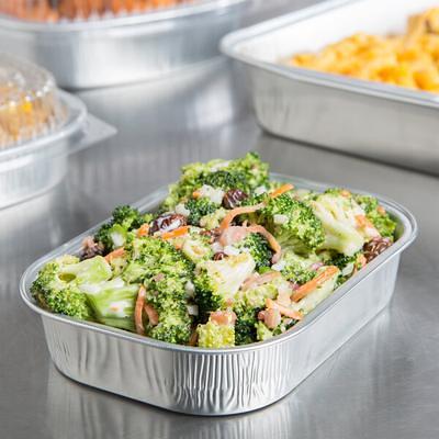 Durable Packaging 9664-SL-25 Smoothwall Silver Extra Large Entree /  Take-Out Pan with Dome Lid