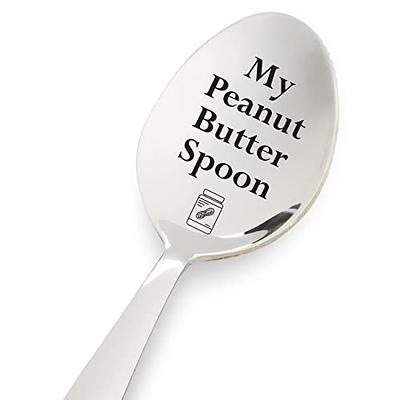 My Peanut Butter Spoon With Two Little Heart - Engraved Spoon Stainless  Steel Silverware Flatware Unique Birthday Easter Basket Gifts For Boy Girl  Mom