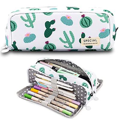 WEMATE Large Pencil Case, Pencil Pouch with Zipper Compartments, Aesthetic Pencil Case for Adults, Stationery Pouch Pen Case for Office