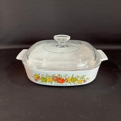 Casserole w/Lid, Corning, Spice of Life with Lid, 3 Qt, Vintage