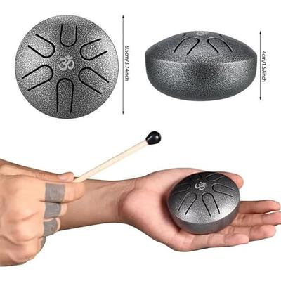 FOUR UNCLES Steel Tongue Drum 6 Inch 8 Notes Hand Pan Drums with Travel Bag  Sticks Music Book Mallets, C Major Musical Instruments for Entertainment