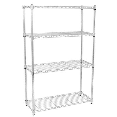 DEANIC 4-Shelf Foldable Storage Shelves with Wheels, Heavy Duty Shelving  Unit, Freestanding Metal Wire Shelf Rack, No Assembly Organizer Rack for